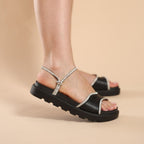 Papete de Tira em Couro Pelica Bela — conforto anatômico com brilho e ajuste fácil