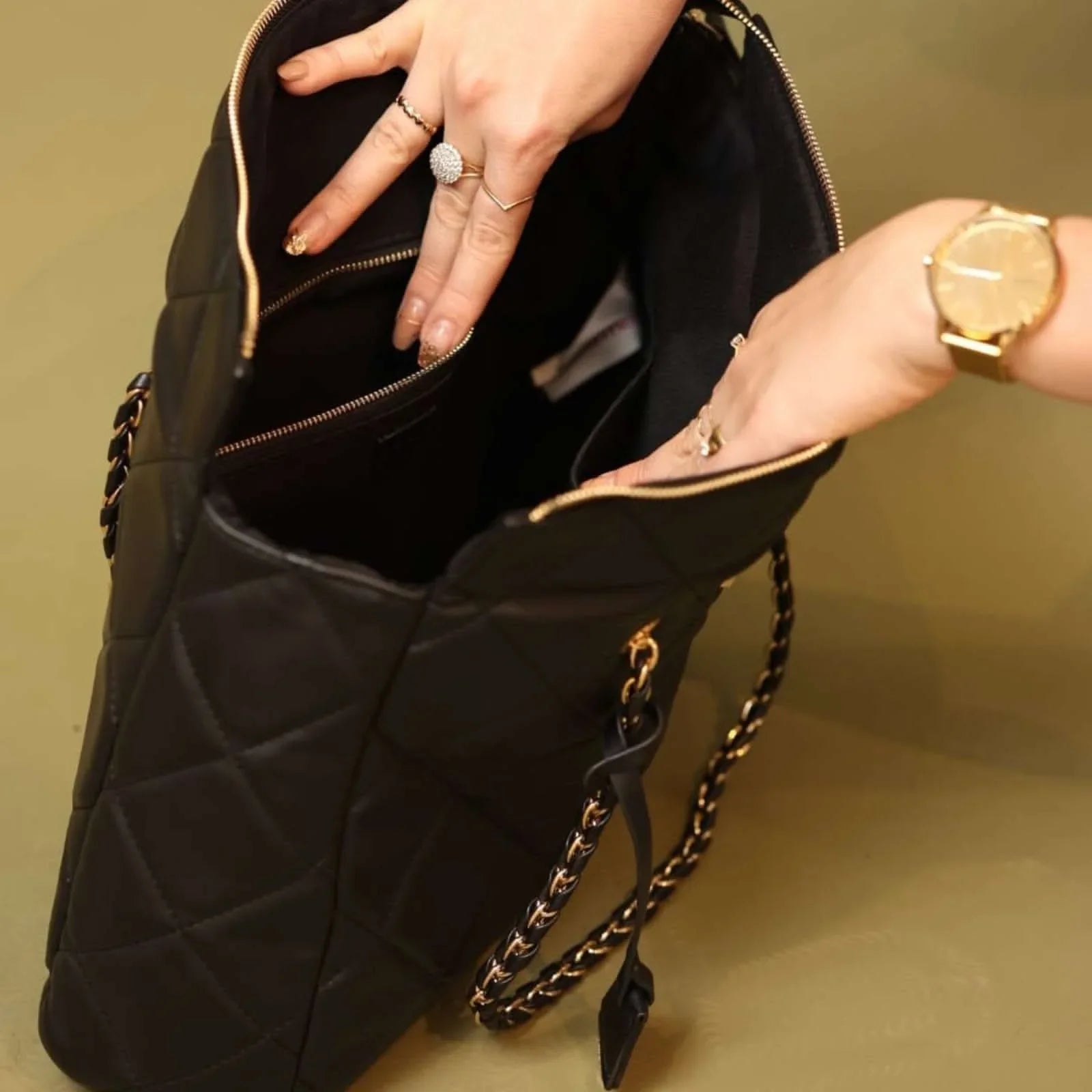 BOLSA FEMININA SHOPPER LIZ PRETA - Banana Calçados - 