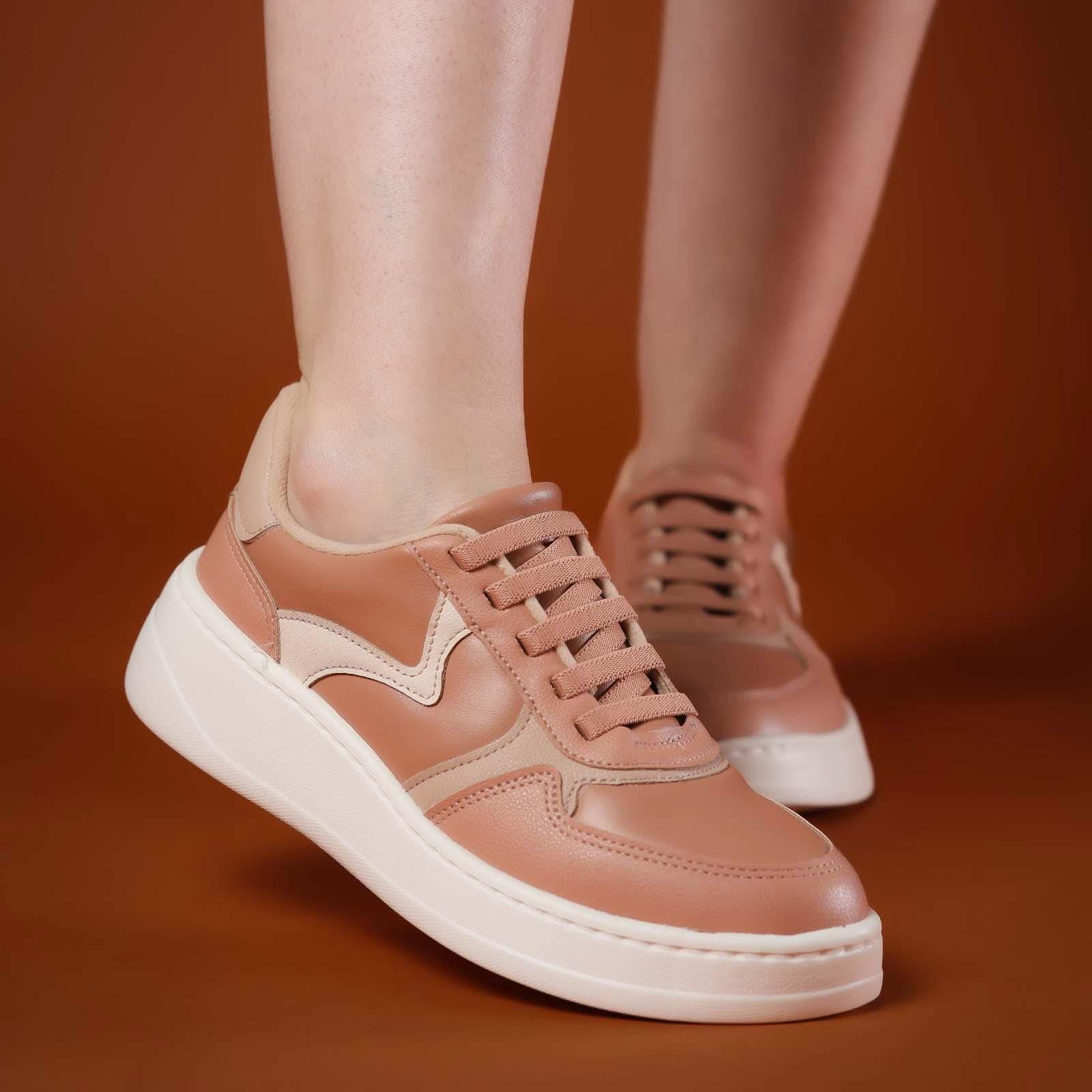 TÊNIS FEMININO COURO NAPA PRA ESPORÃO MAYA - Banana Calçados - 