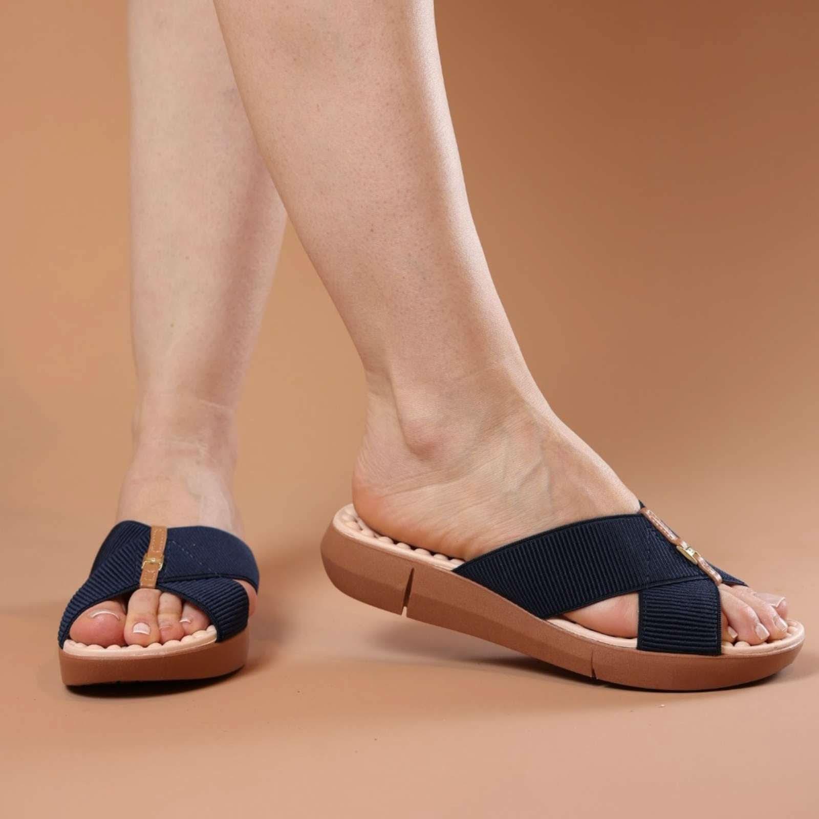 TAMANCO FEMININO MASSAGEADOR EM X - Banana Calçados - 